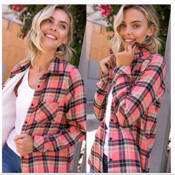 e.Luna Tops - Fleece Lined Flannel Top